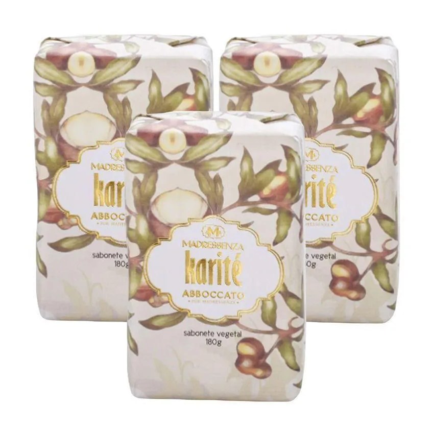 Kit 3 Sabonetes em Barra Karité Madressenza 180g