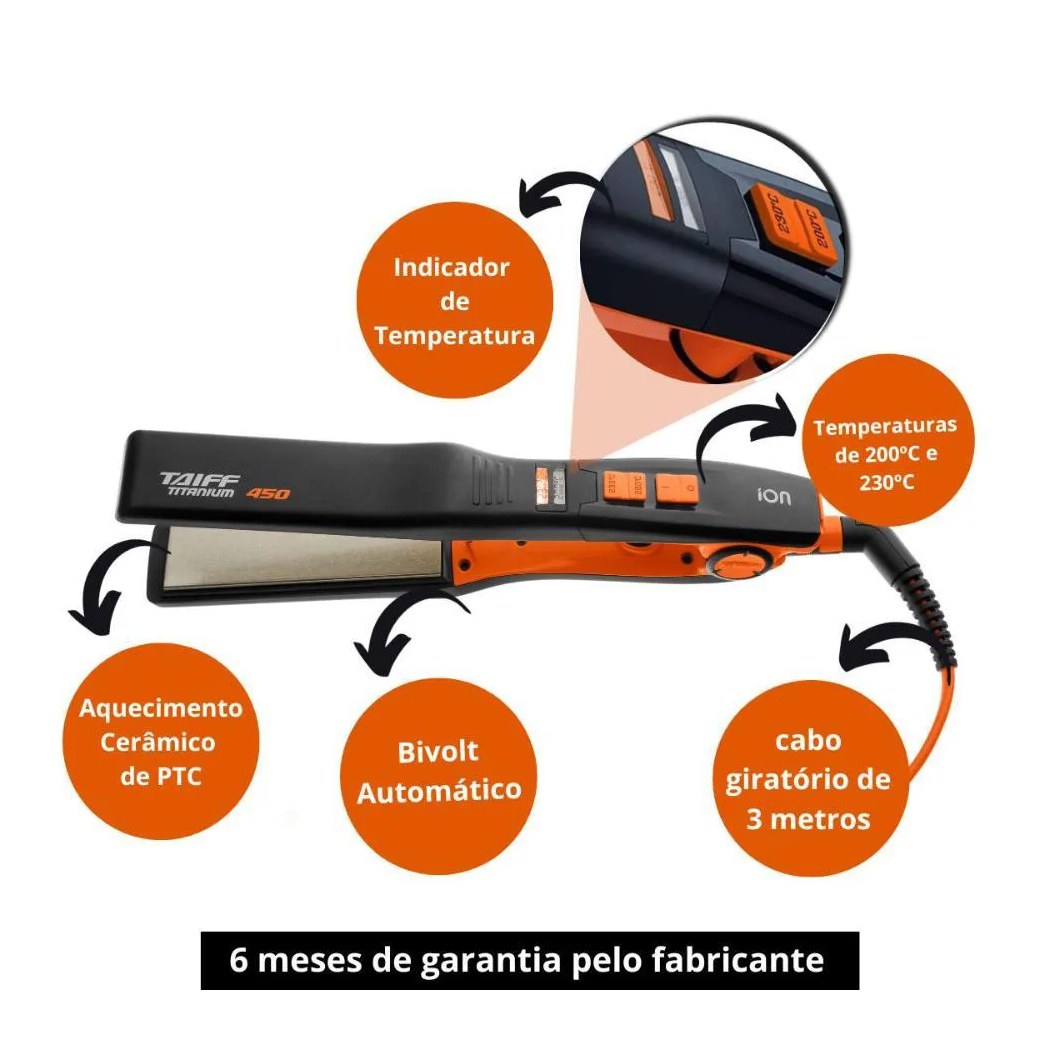 Chapa Taiff Titanium 450 Laranja Bivolt
