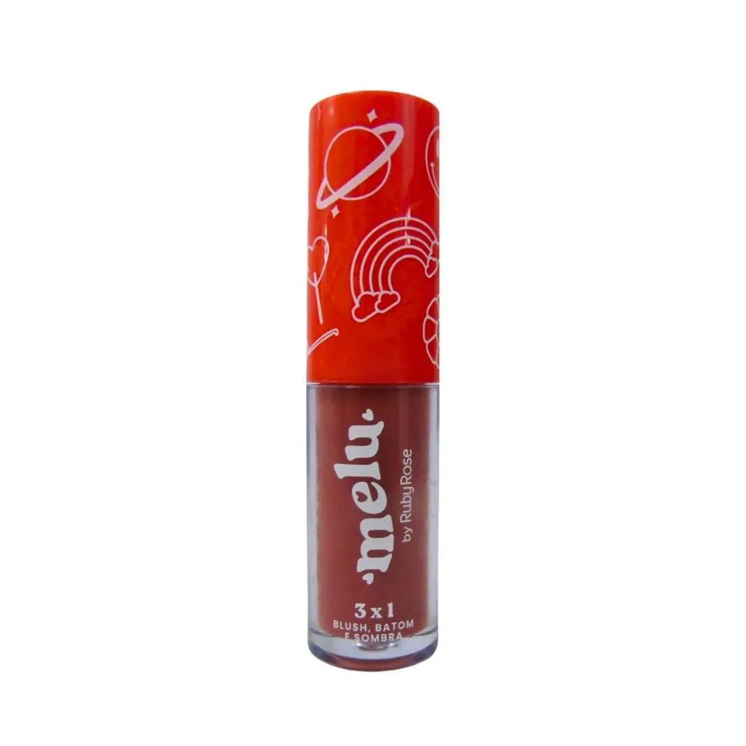 Blush, Batom e Sombra 3x1 Melu By Ruby Rose Honey 01 4,1ml