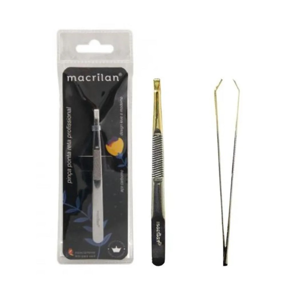 Pinça Macrilan Profissional Ponta Reta Pi-4