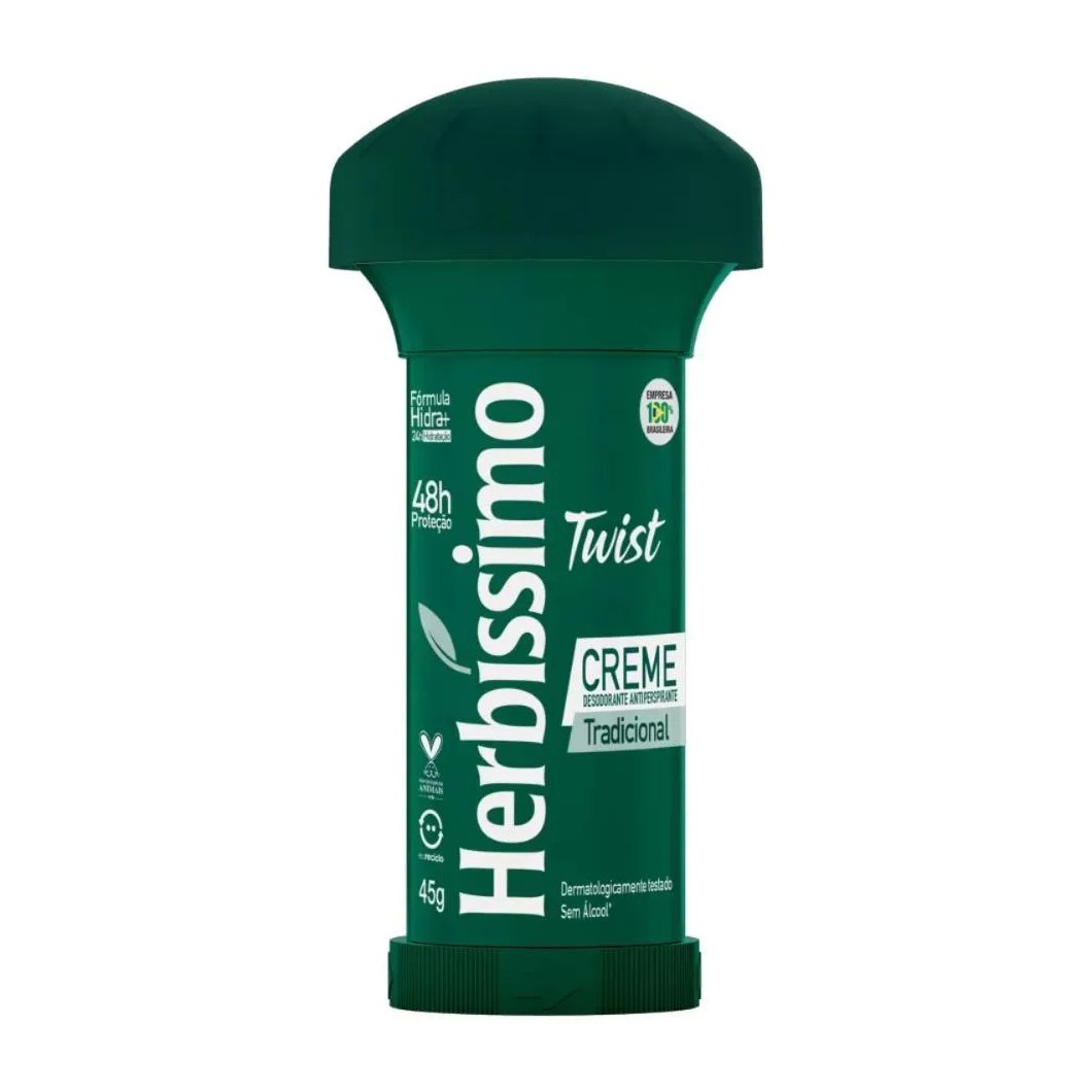 Desodorante Antitranspirante Creme Twist Herbíssimo Tradicional 45g
