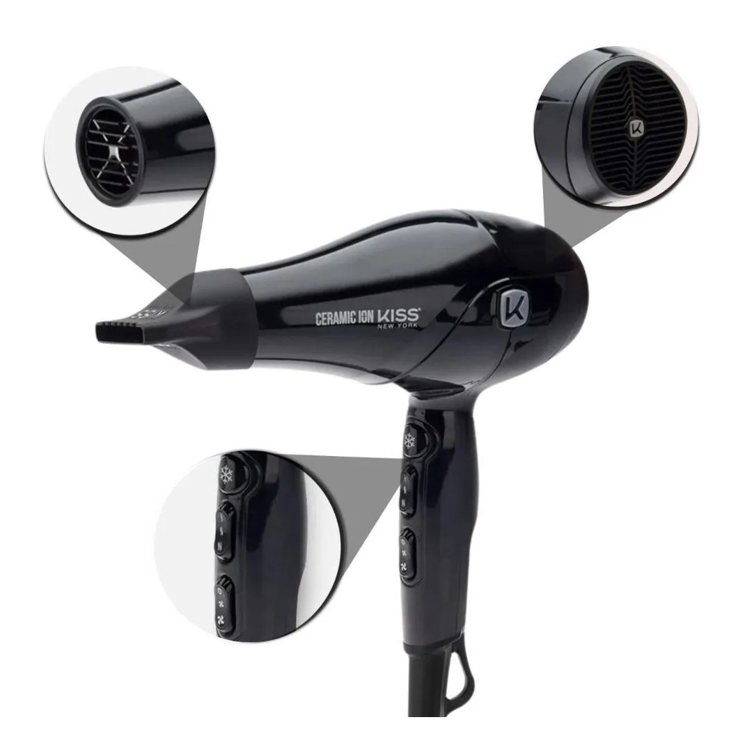 Secador Kiss New York Ceramic Ion 1900w 127v Bdp5br