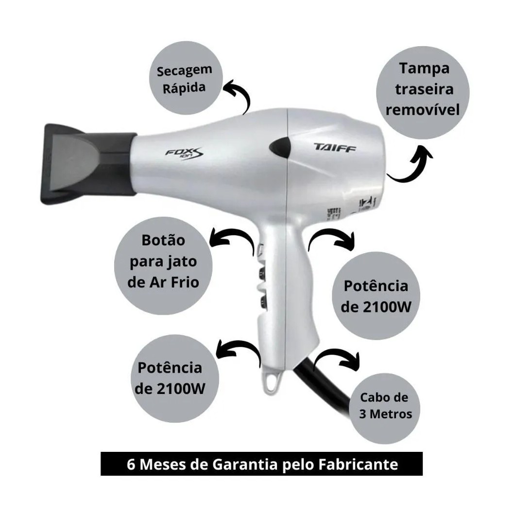 Secador Taiff Fox Ion S 2100w 127v