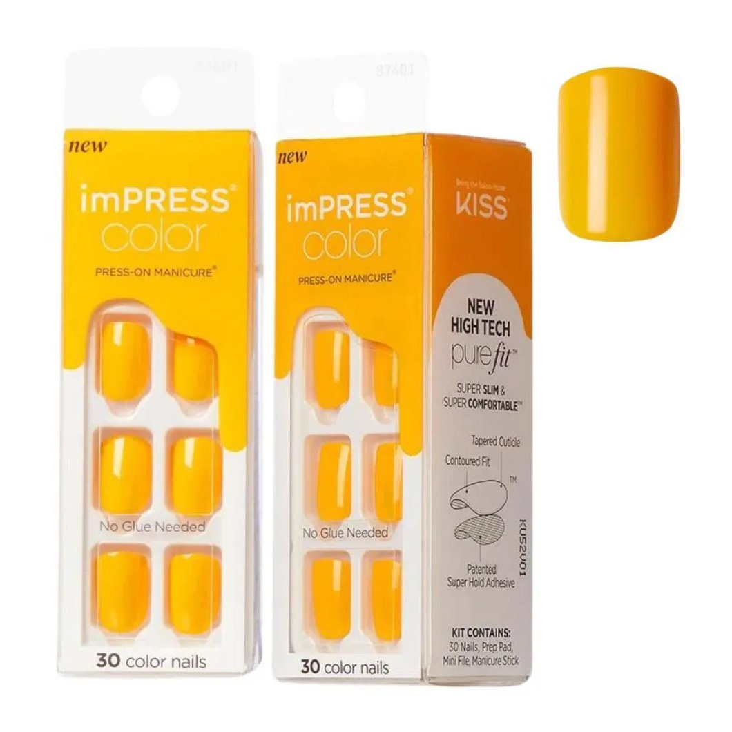 Unhas Autocolantes Kiss Impress Color Press-on Manicure Cheerful Heart Imc15xb
