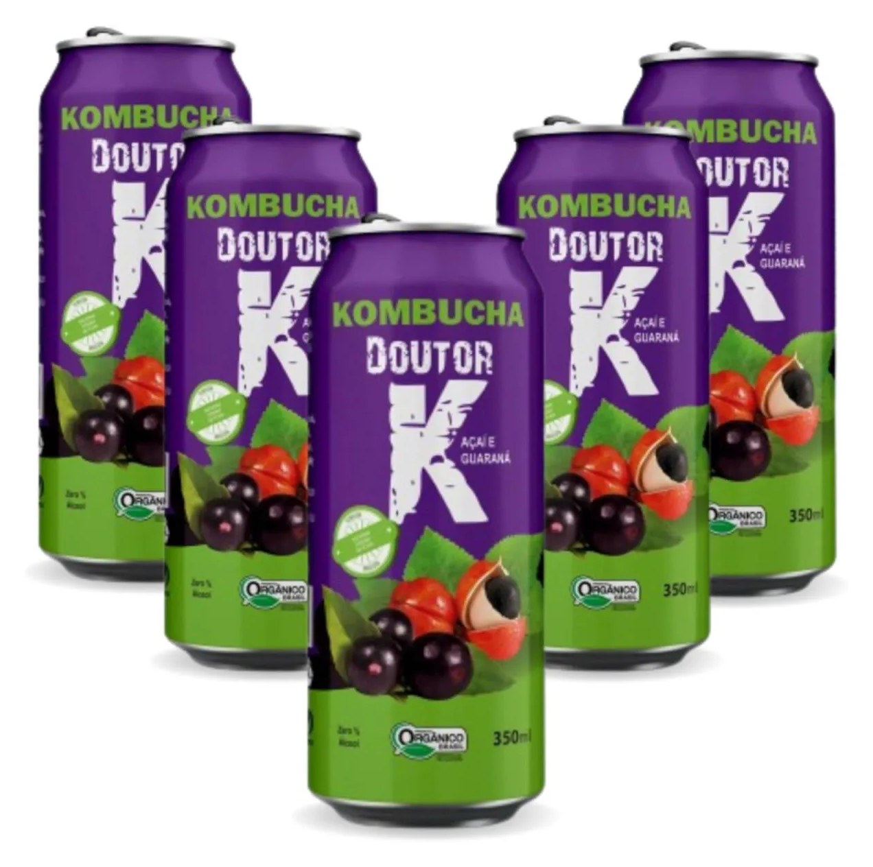 5x Kombucha Guaraná e Açaí 350ml Doutor K