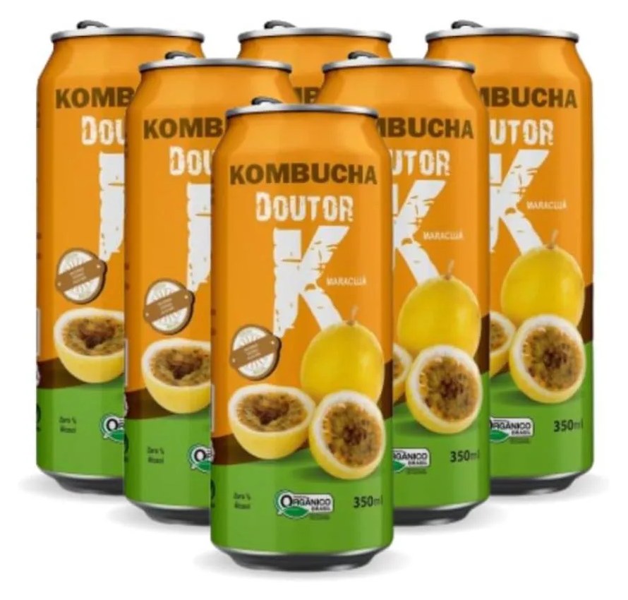 6x Kombucha Maracujá 350ml Doutor K