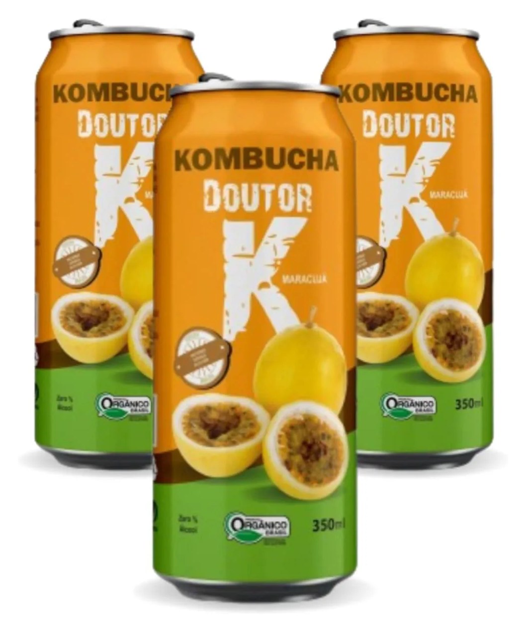 3x Kombucha Maracujá 350ml Doutor K