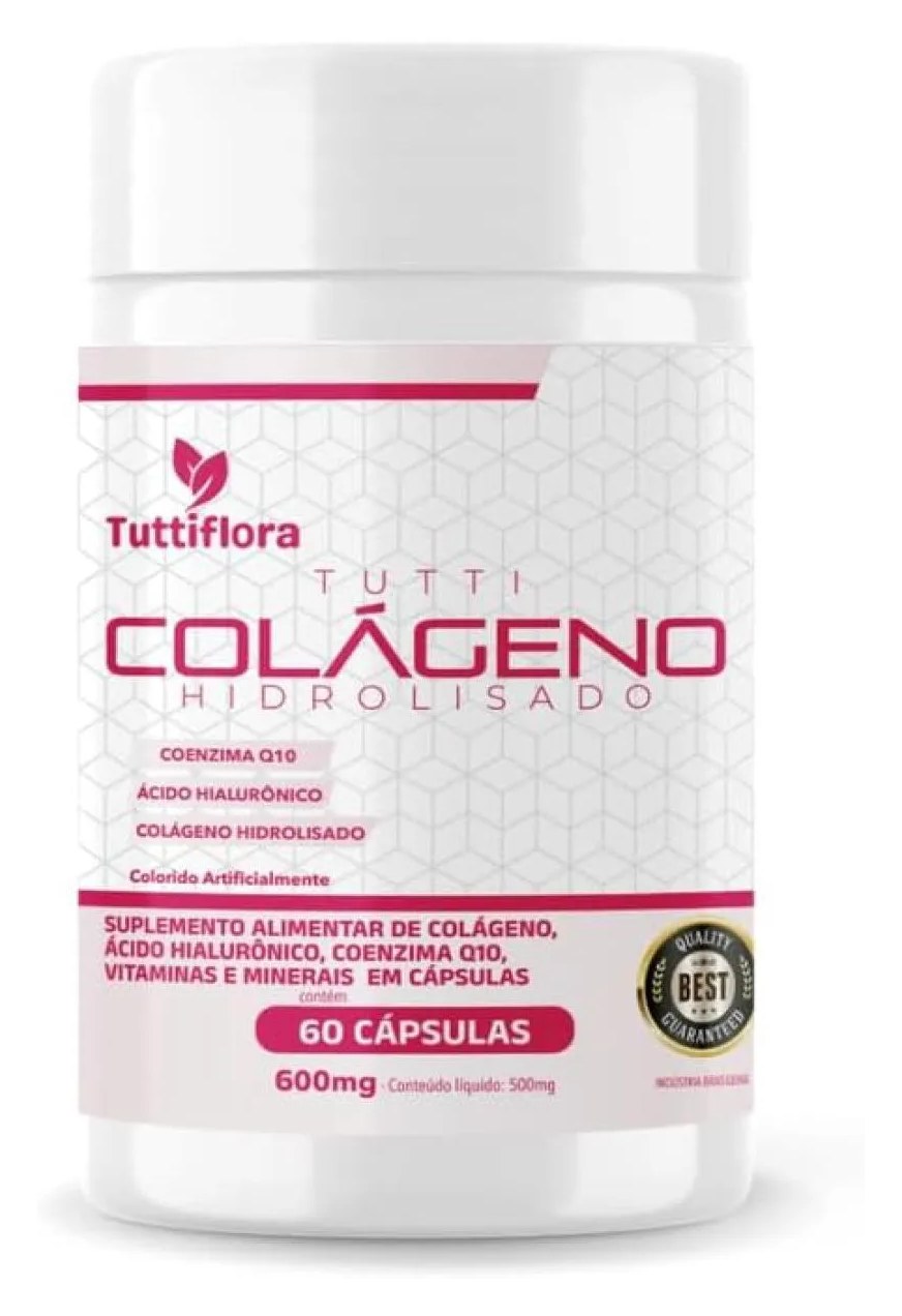 Tutti Colágeno Hidrolisado+ácido Hialurônico+q10+biotina+vit 60 cápsulas 600mg Tuttiflora
