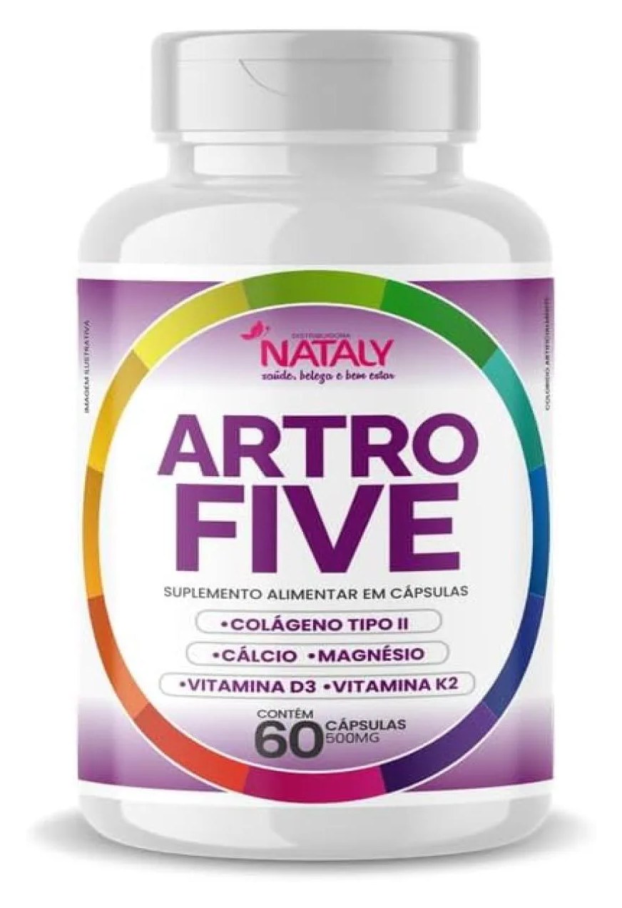 Artrofive Colágeno Tipo Ii, Cálcio, Magnésio, Vit D3 e K2 60 Capsulas de 500mg