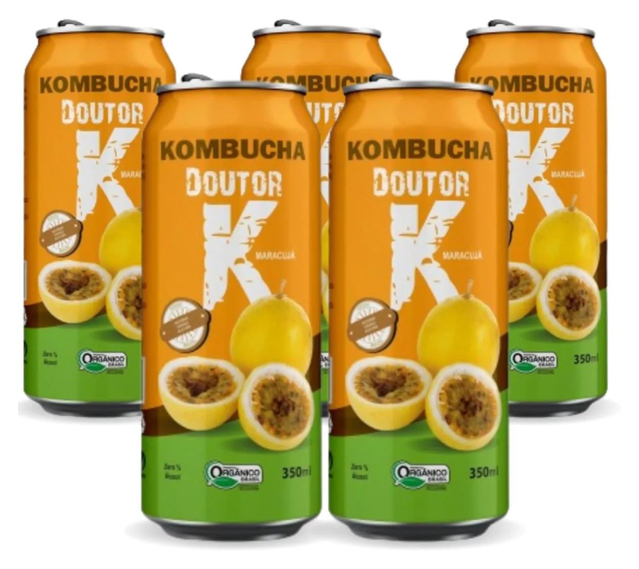 5x Kombucha Maracujá 350ml Doutor K