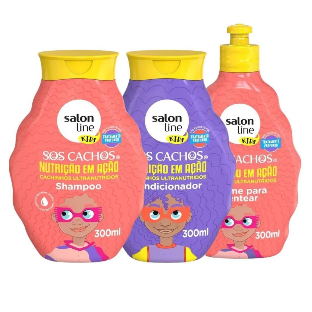 Kit Salon Line Kids Nutrição em Ação Sos Cachos C/3