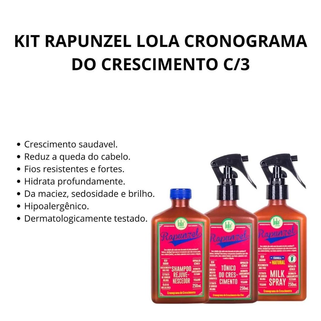 Kit Rapunzel Lola Cronograma do Crescimento C/3