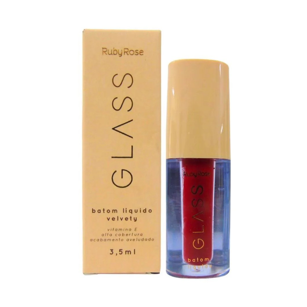 Batom Líquido Velvety Ruby Rose Glass Bg04 3,5ml
