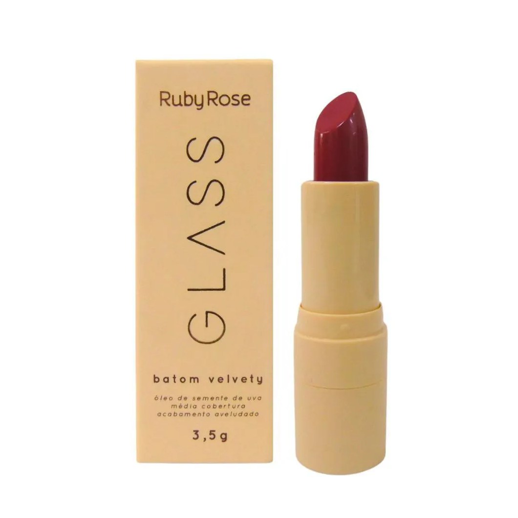 Batom Velvety Ruby Rose Glass Bg04 3,5g