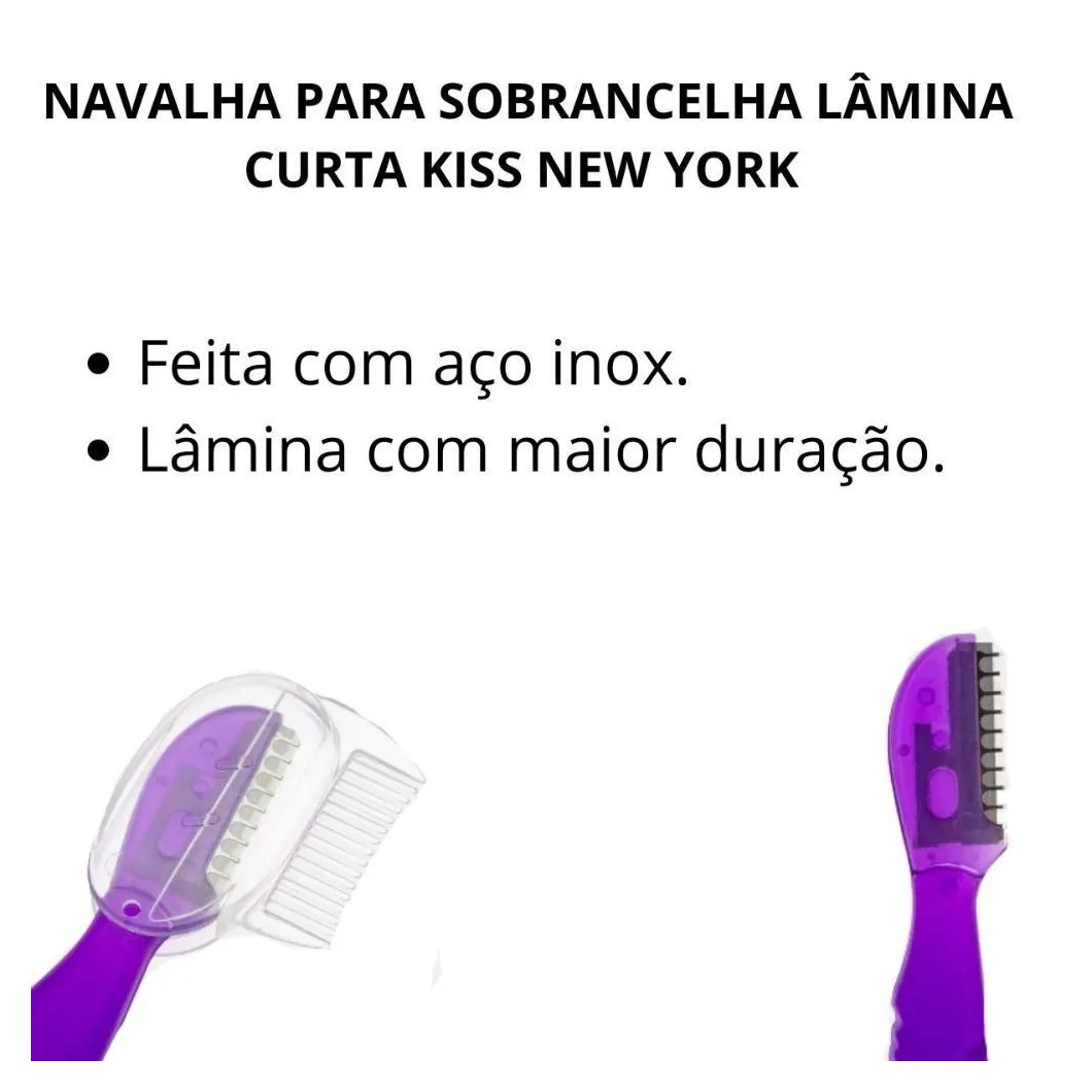 Navalha para Sobrancelha Lâmina Curta Kiss New York Rbtb02br