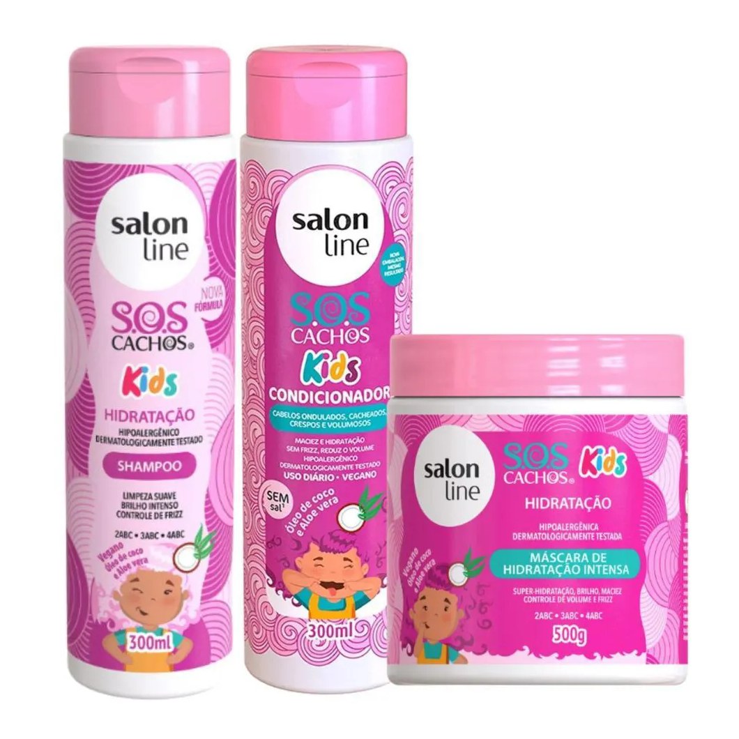 Kit Salon Line Sos Cachos Kids Hidratação C/3