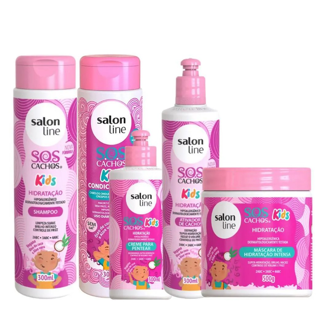Kit Salon Line Sos Cachos Kids Hidratação C/5