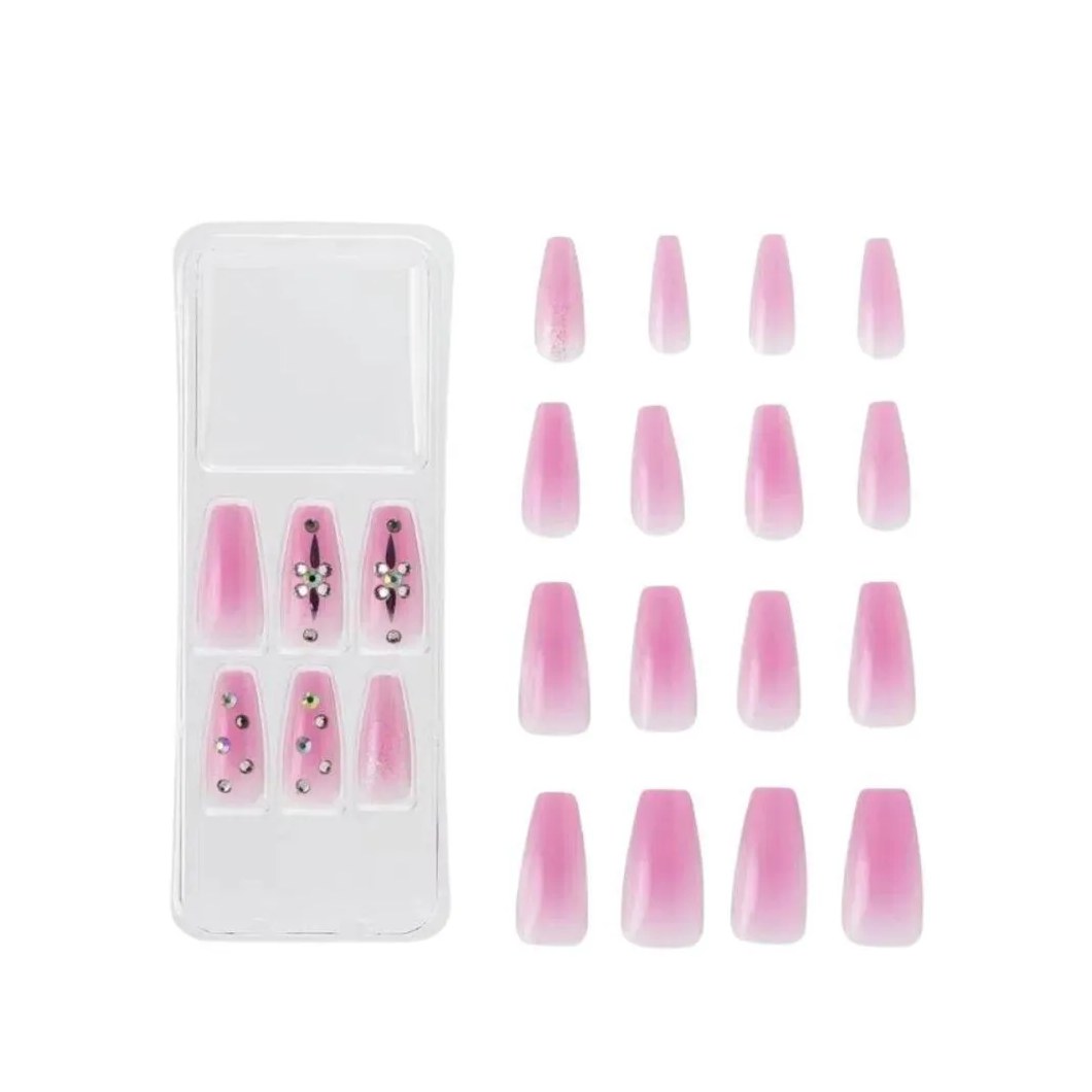 Unhas Postiças Jelly Kiss New York Rosa It Girl Bailarina Longo