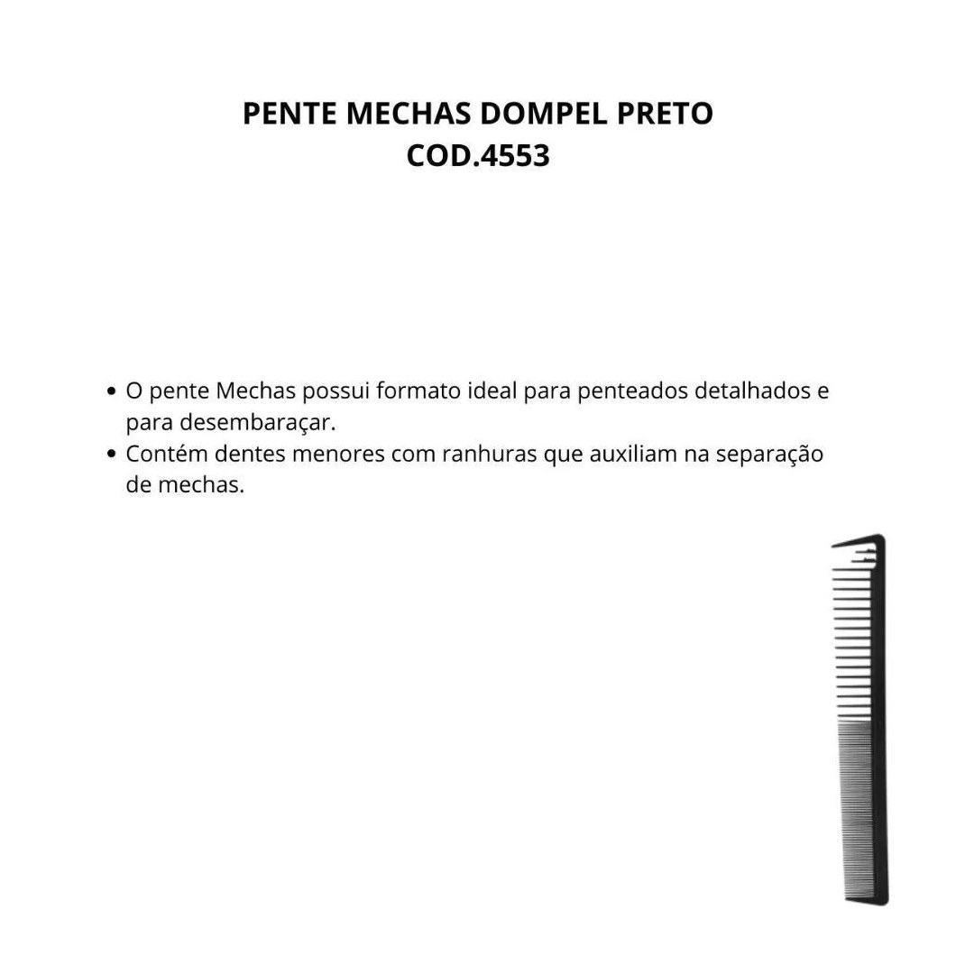 Pente Mechas Dompel Preto Cod.4553