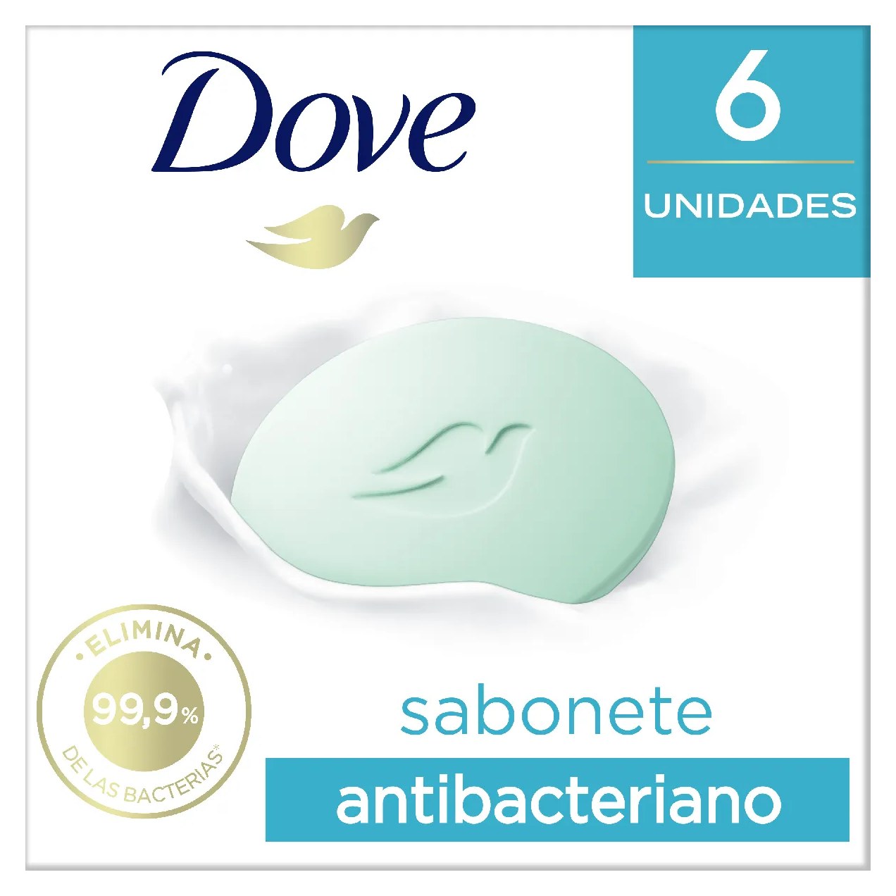 Kit Sabonete em Barra Antibacteriano Dove Cuida & Protege 90g 6 unidades