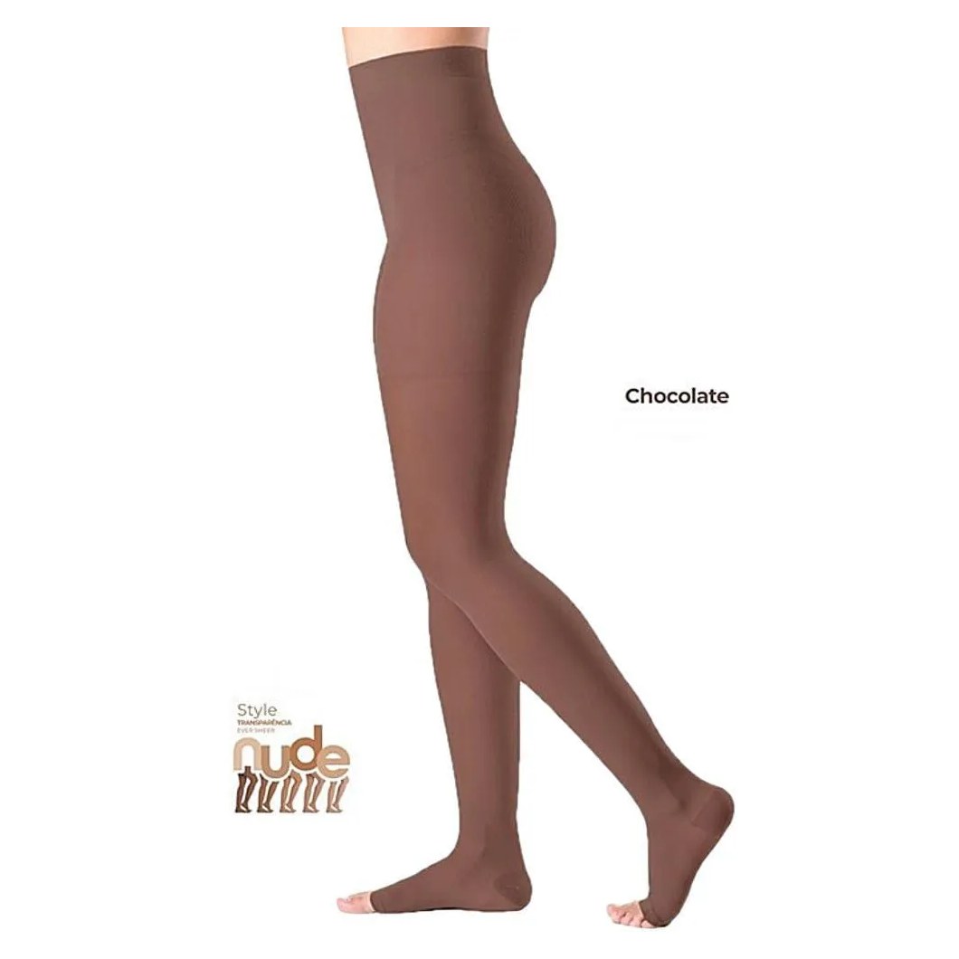 Meia-calça Ever Sheer 20-30mmhg Aberta Chocolate G2