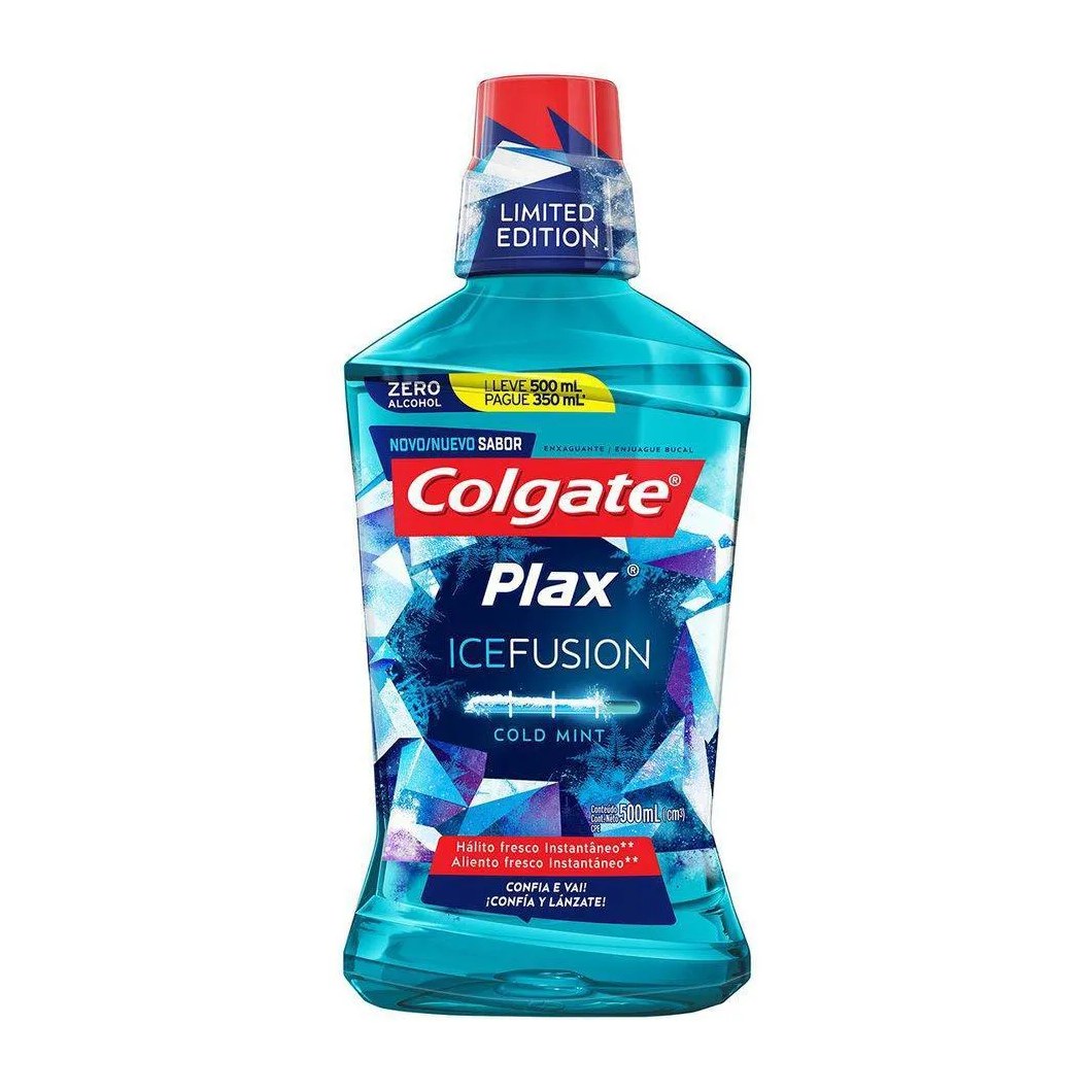 Enxaguante Bucal Colgate Zero Álcool Cold Mint Pax Ice 500Ml