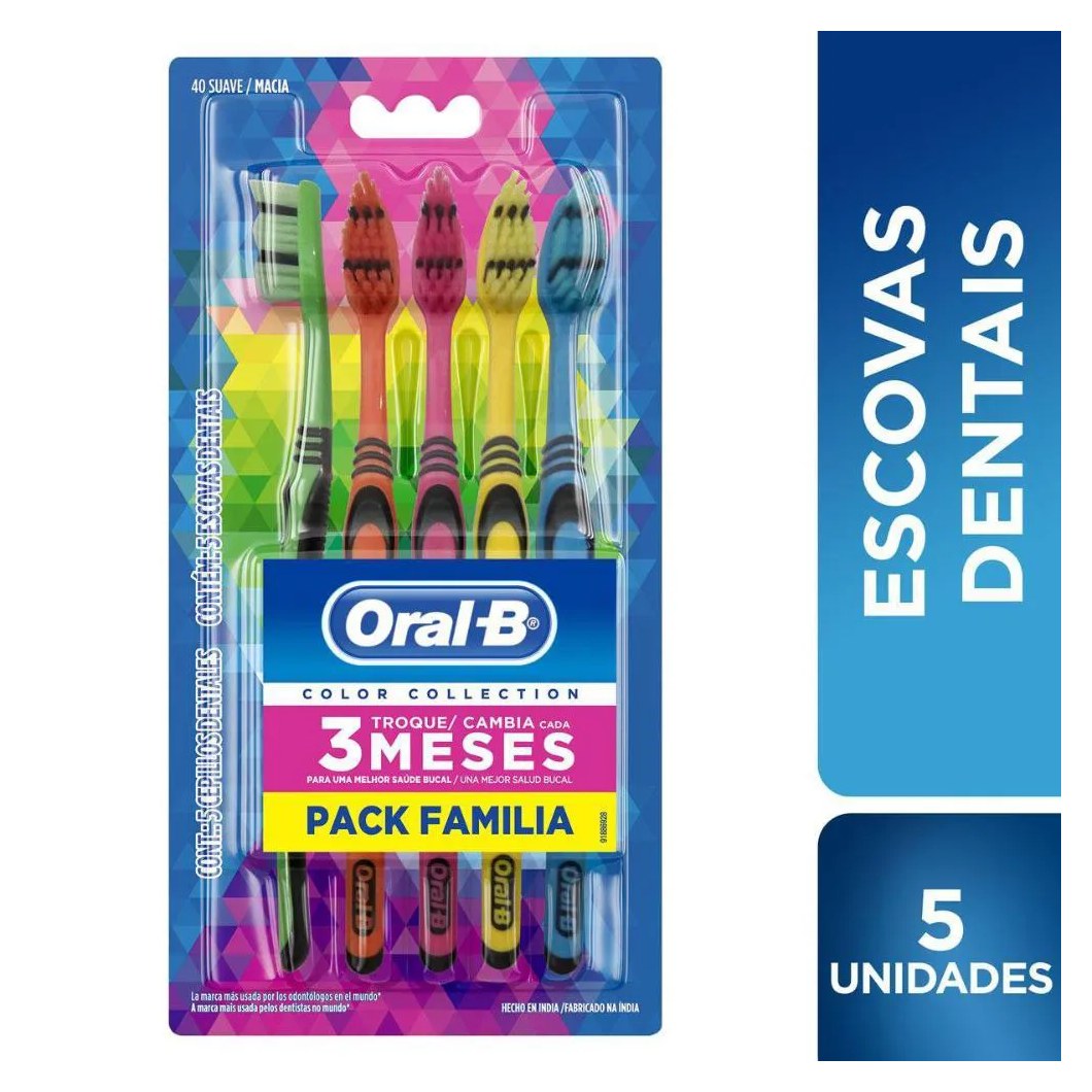 Escova Dental Oral-B Color Collection Pack Familiar