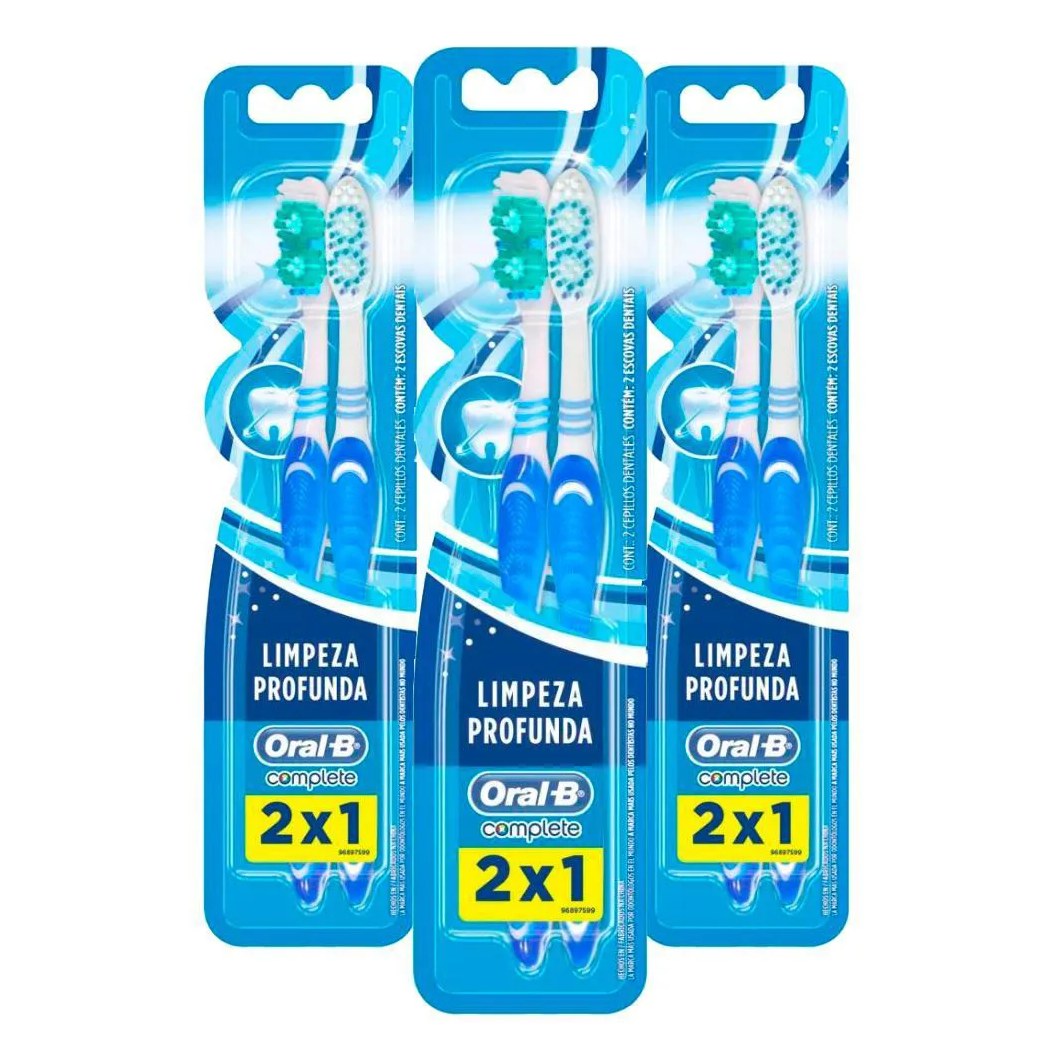 Kit 3 Escova Dental Oral-B Complete 40 Leve 2 Pague 1
