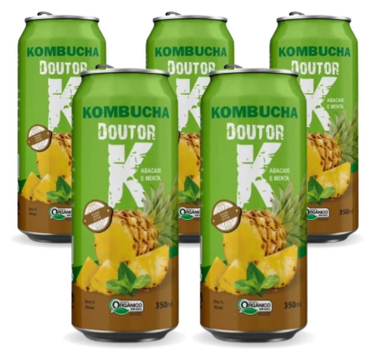 5x Kombucha Abacaxi e Menta 350ml Doutor K