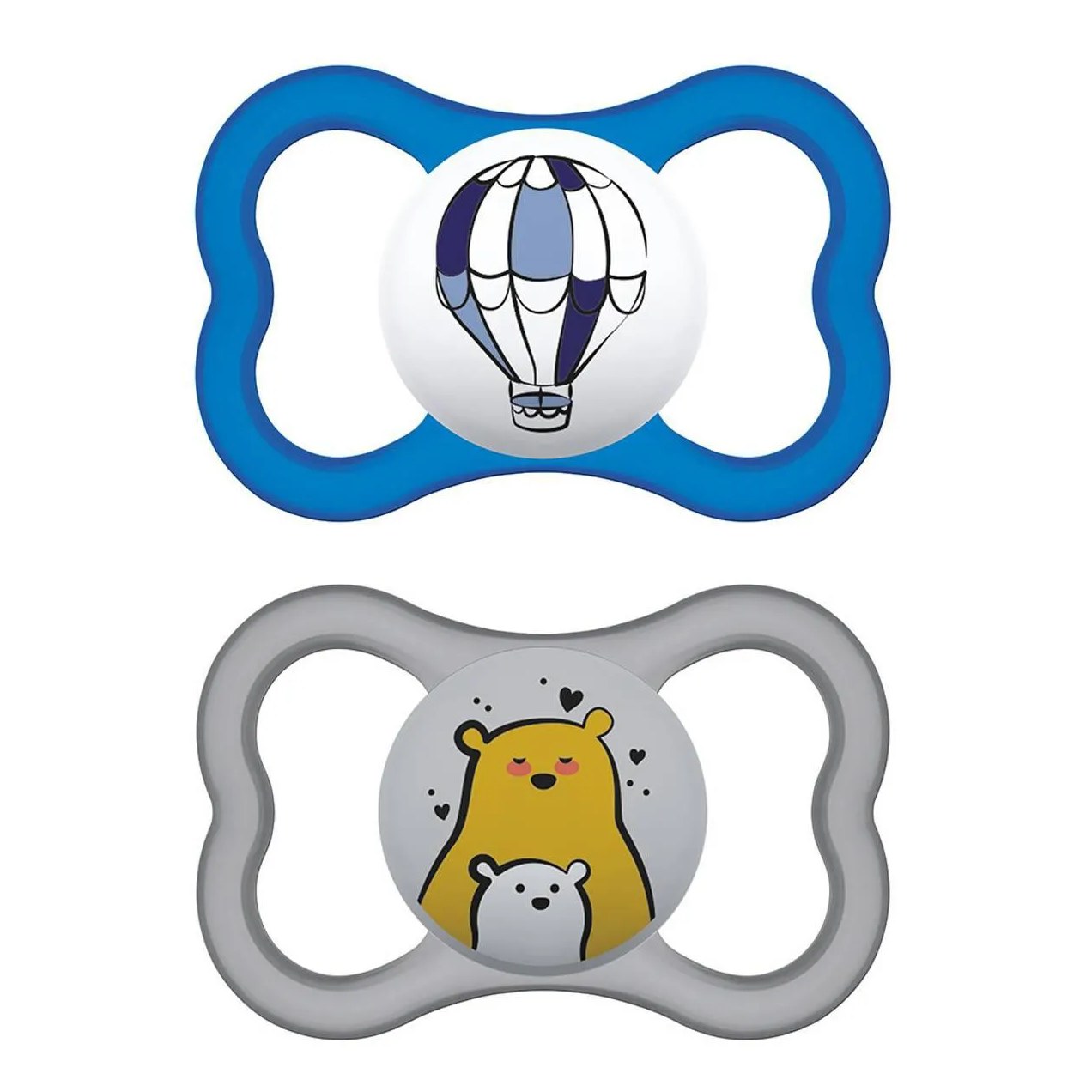 Kit com 2 Chupetas Supreme Bico de Silicone 16m+ Azul - Mam