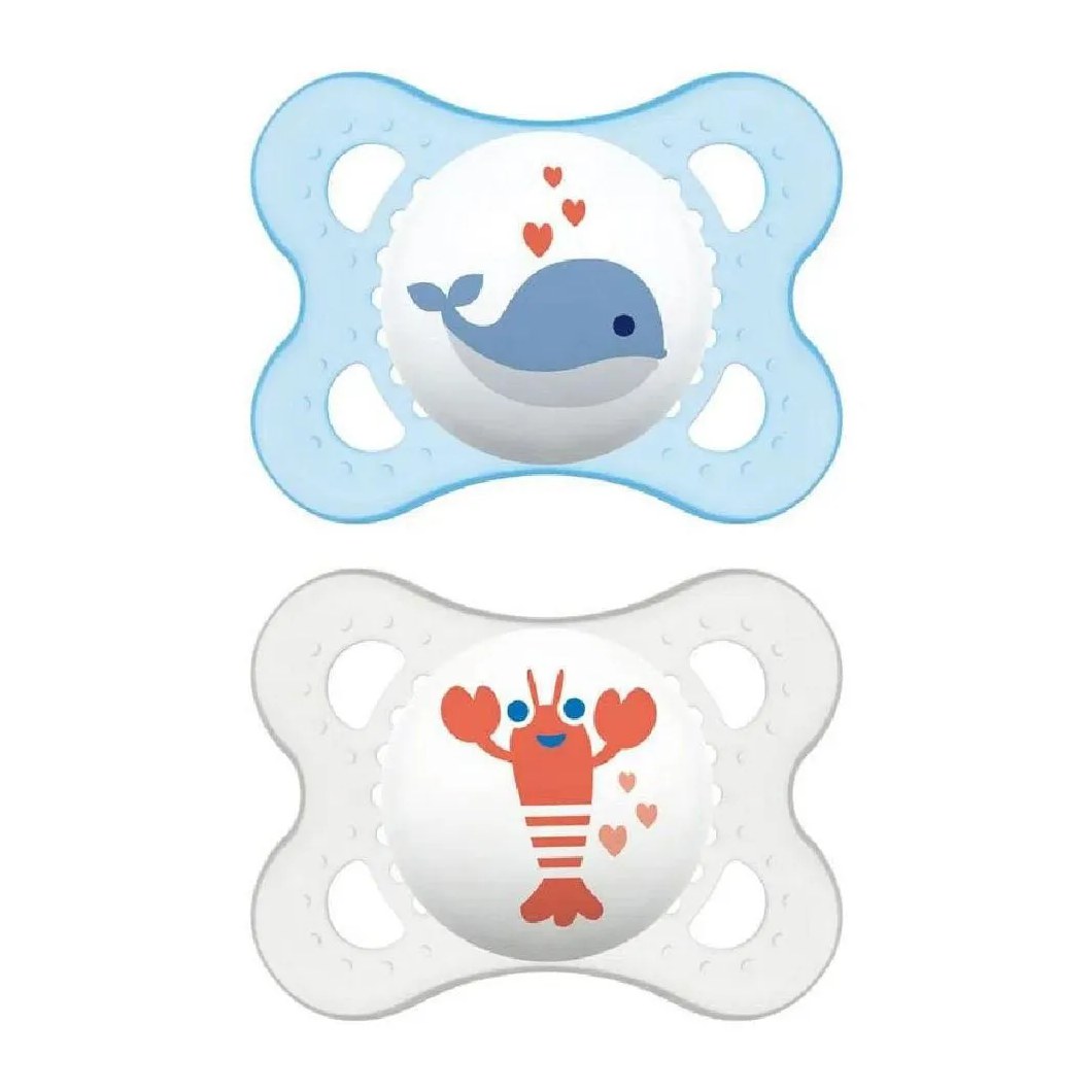 Kit 2 Chupetas Coleção Fundo do Mar 0-6 Meses Azul - Mam