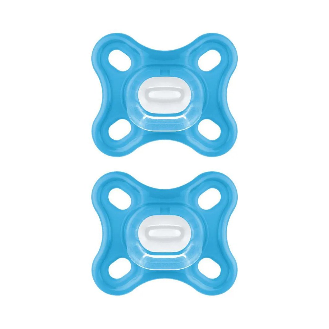 Kit 2 Chupetas Confort 100% Silicone 0-2 Meses Azul - Mam