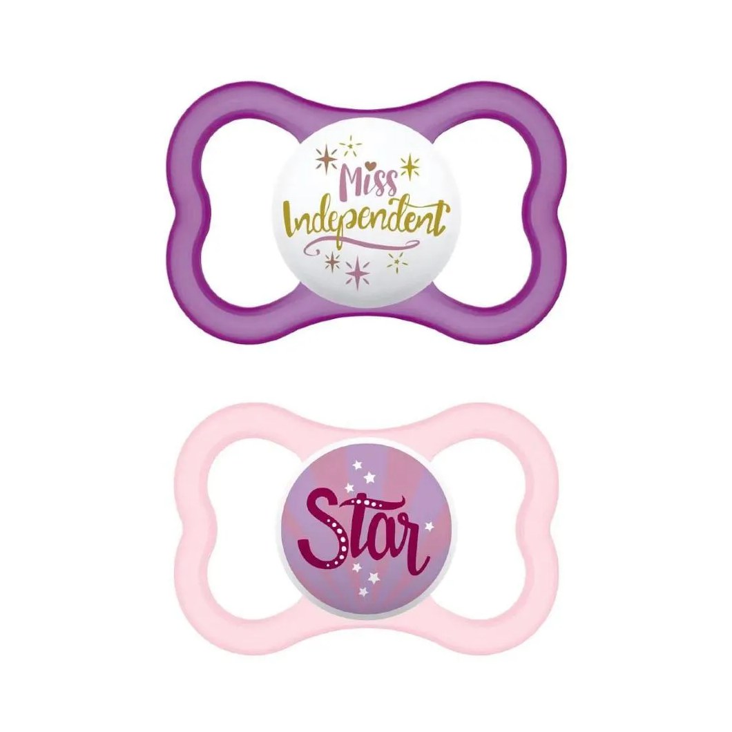 Kit 2 Chupetas Bico De Silicone Air 6M+ Rosa - Mam