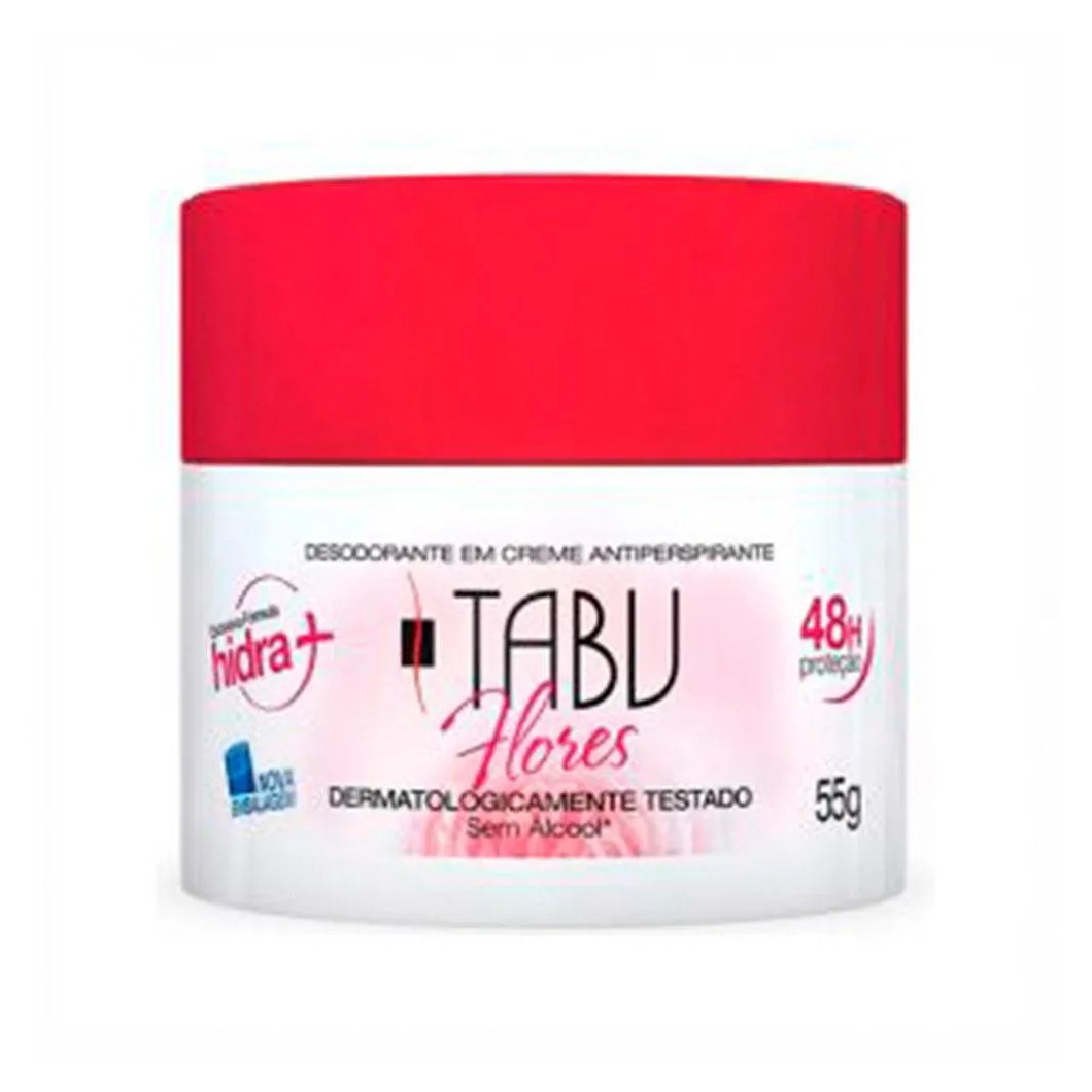 Desodorante Antitranspirante Creme Tabu Flores 55g