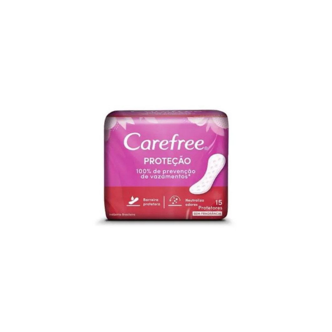 Absorvente Carefree Proteção S/ Perfume C/ 15un
