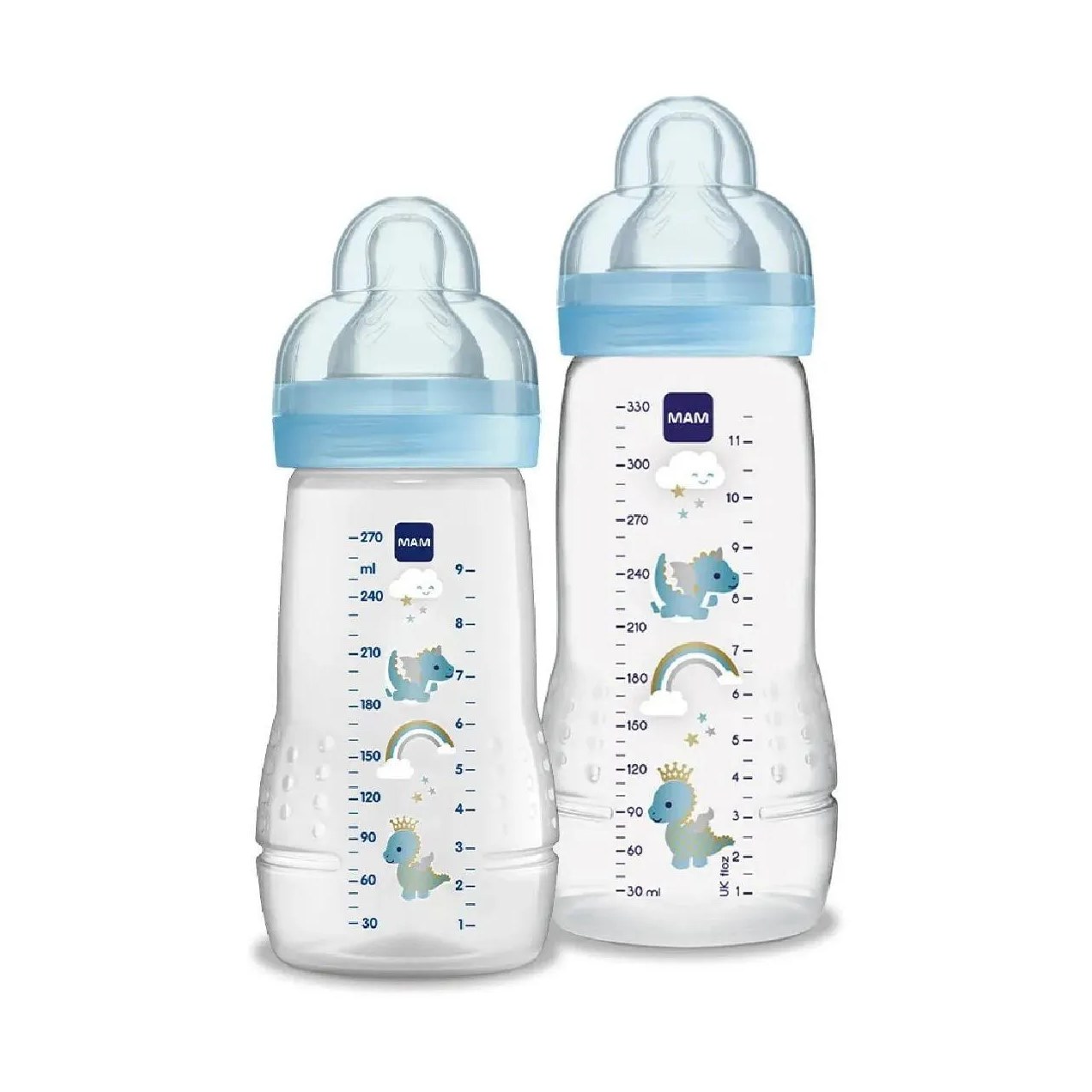 Kit 2 Mamadeiras Easy Active 270/330Ml 2M+ Azul - Mam