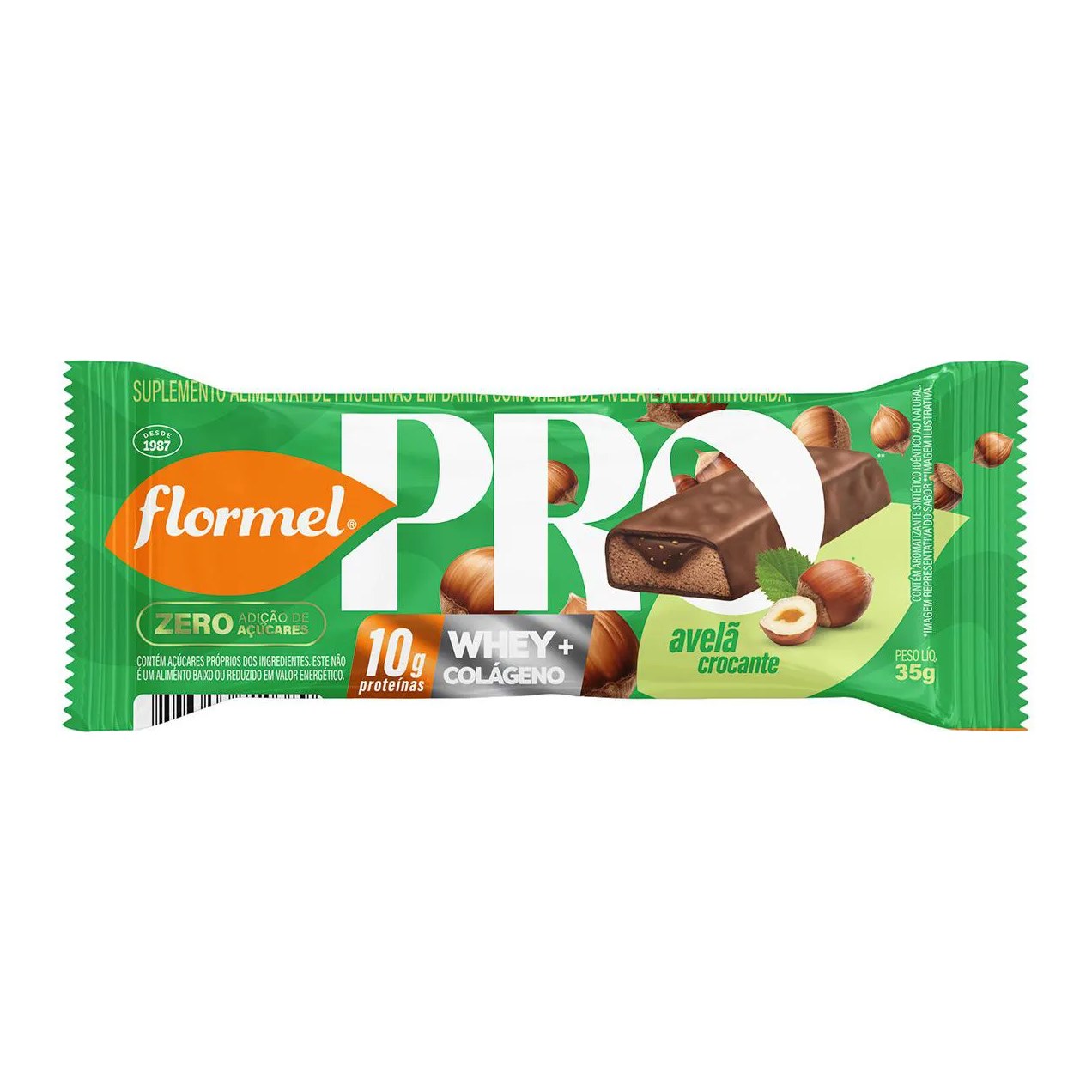 Barra de Proteína Flormel Pro Avelã Crocante 35g