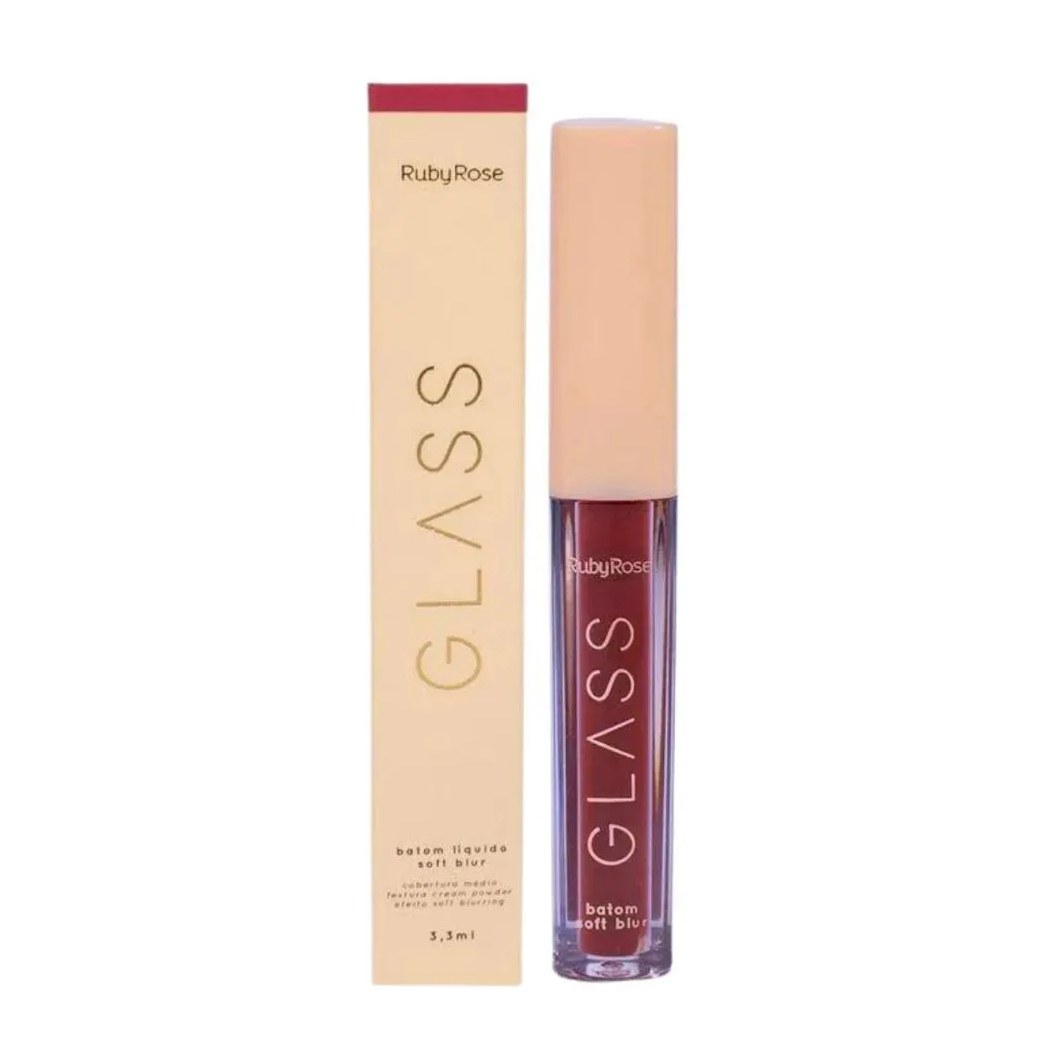 Batom Líquido Soft Blur Ruby Rose Glass Bg07 3,3ml