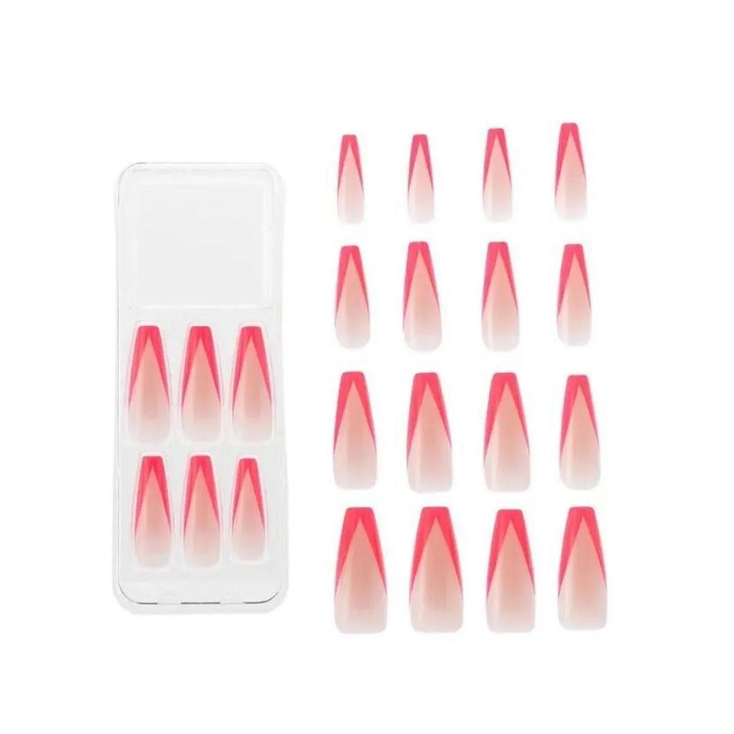Unhas Postiças Kiss Ny Gel Extend Bailarina com 24un Gn01b