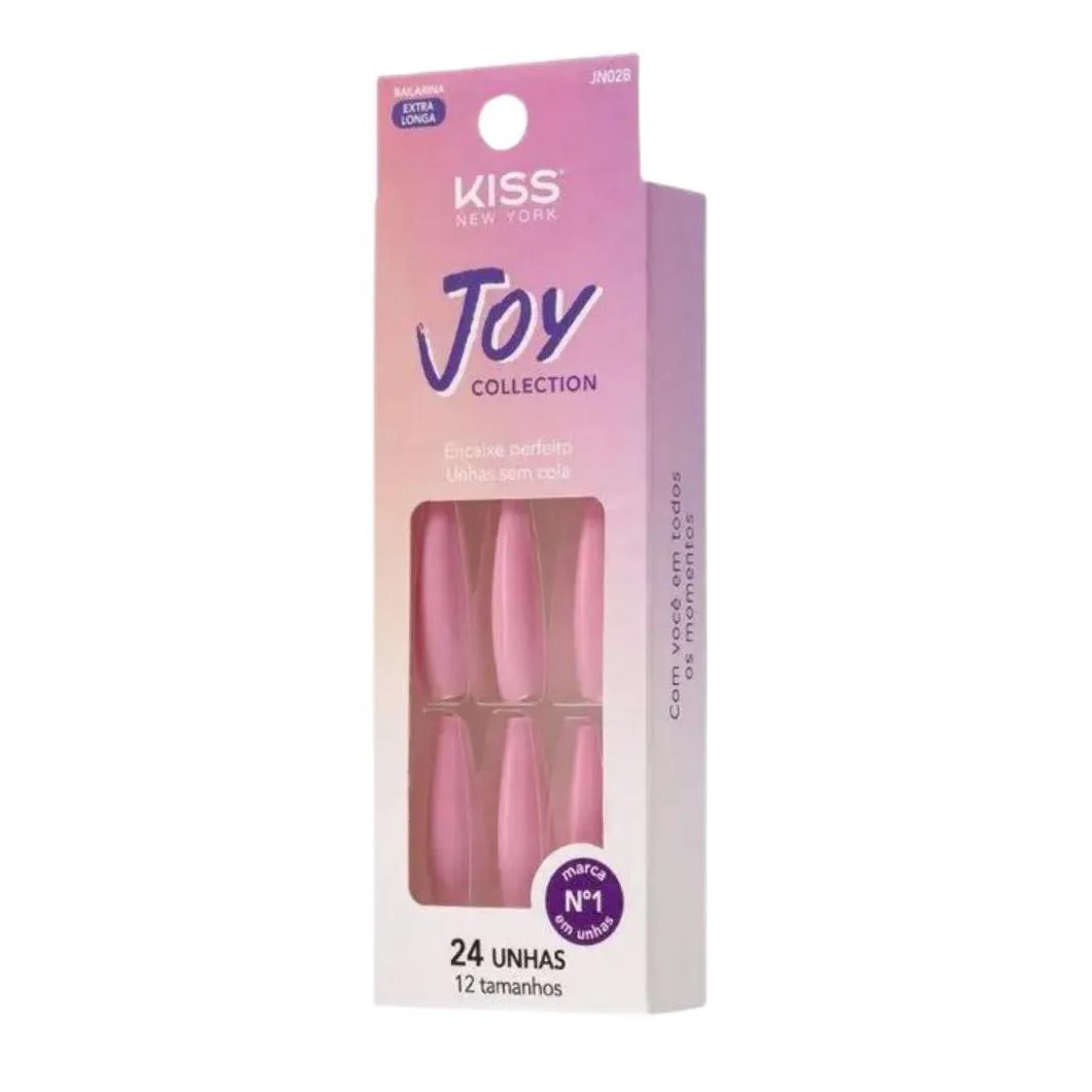 Unhas Postiças Kiss Ny Joy Collection Bailarina 24un Jn02b