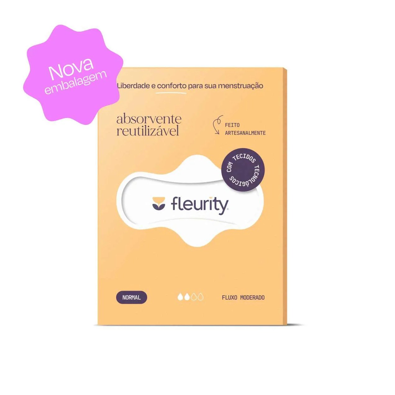 Absorvente Reutilizável Fleurity Noturno com 1 unidade