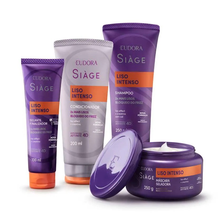 Kit Siage Liso Intenso Tratamento Completo 4 Itens