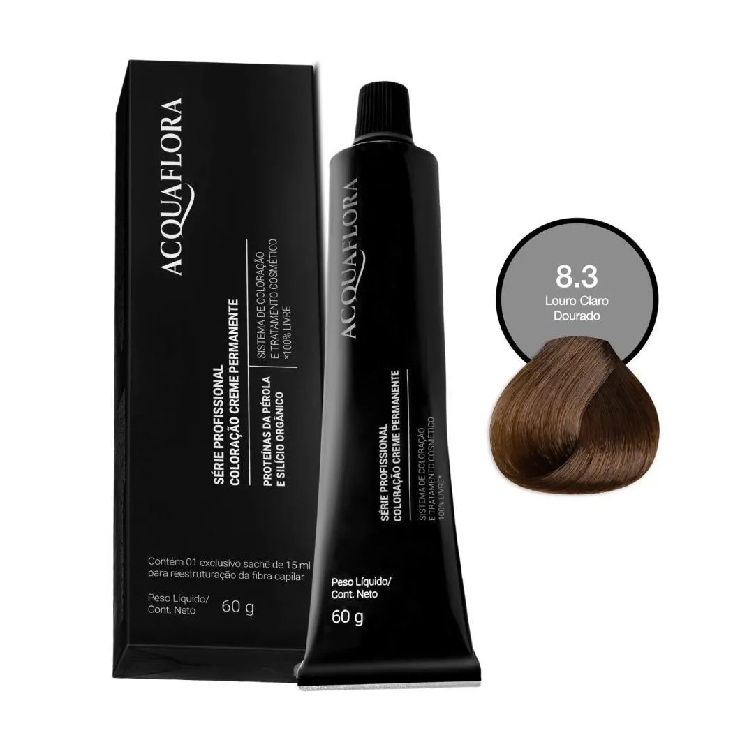 Coloração Creme Acquaflora 8.3 Louro Claro Dourado 60g