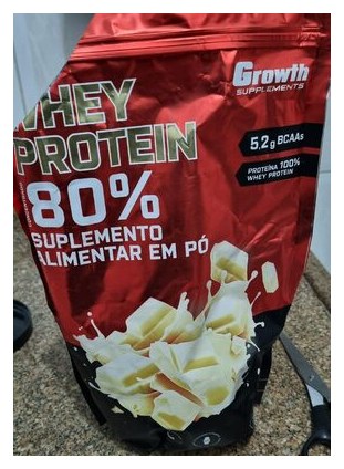 Growth Suplementos Whey Protein Concentrado 80% Chocolate Branco