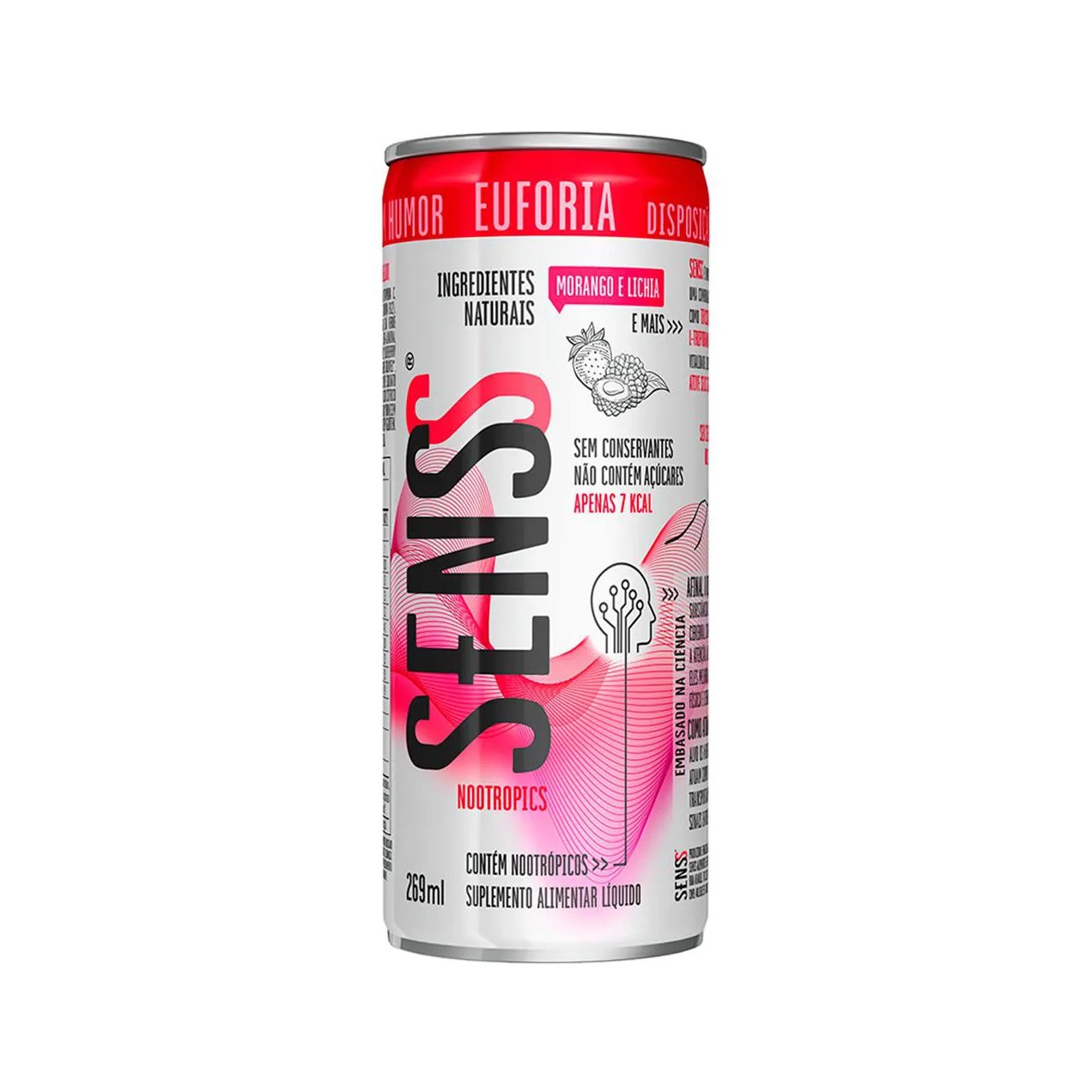 Suplemento Alimentar Líquido Senss Euforia Morango e Lichia 269ml