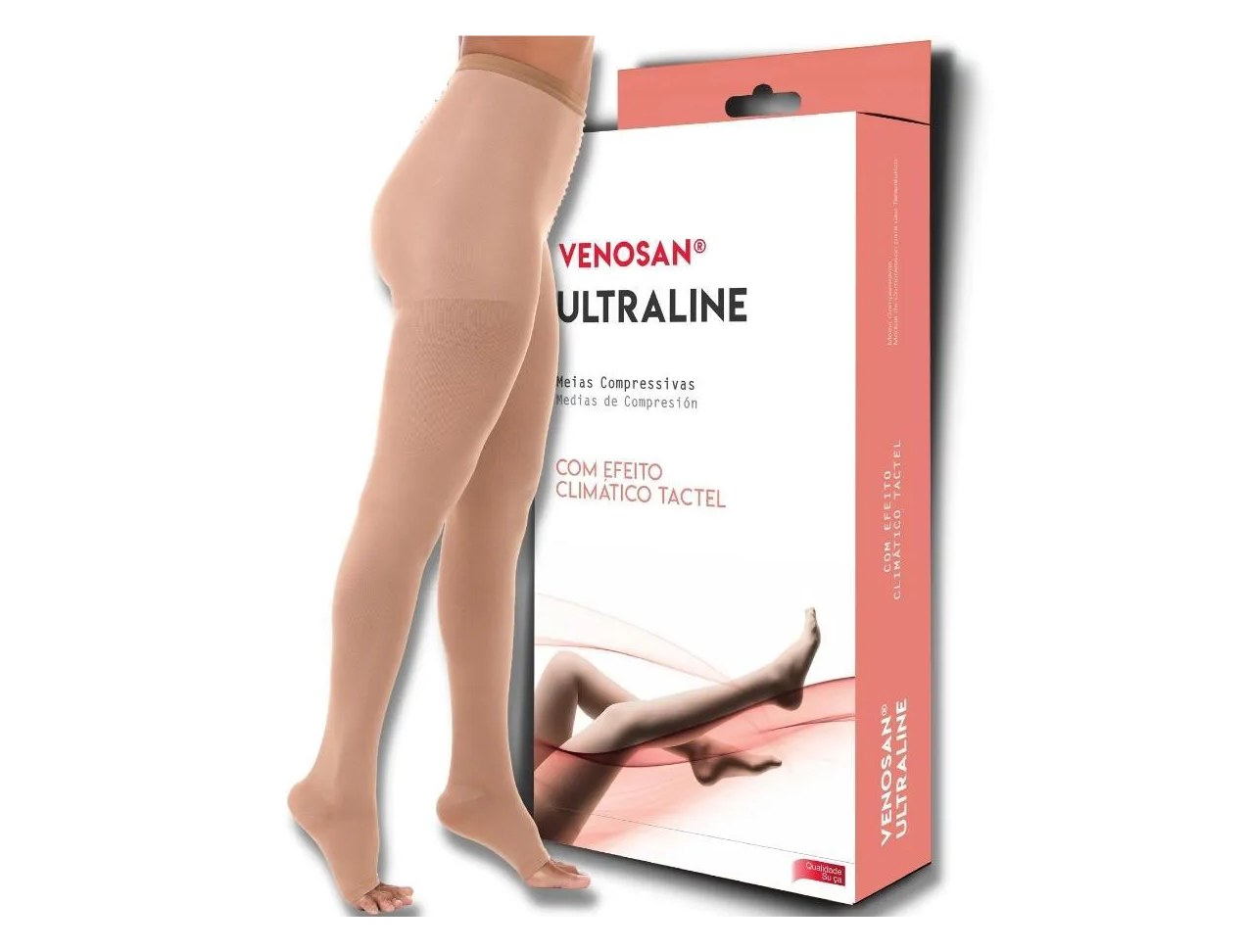 Meia Calça Compressiva Ultraline 4000 At 20-30 Pé Aberto Bege - Venosan P