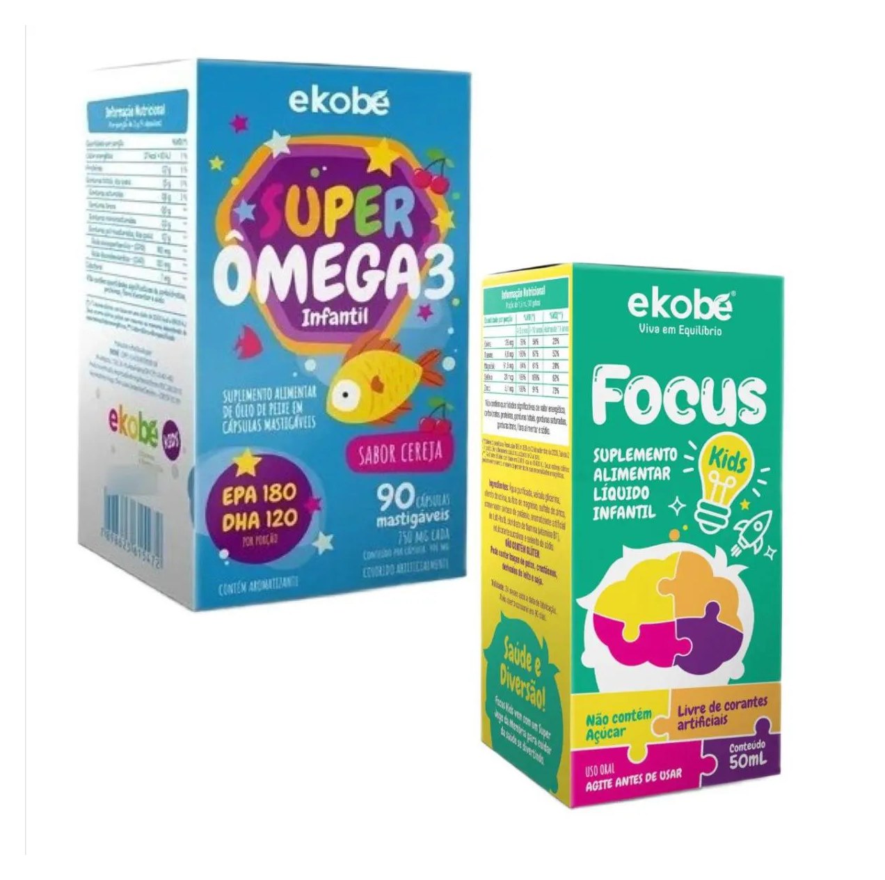 Focus Kids para Memória + Super Ômega 3 Infantil – Ekobé Kids