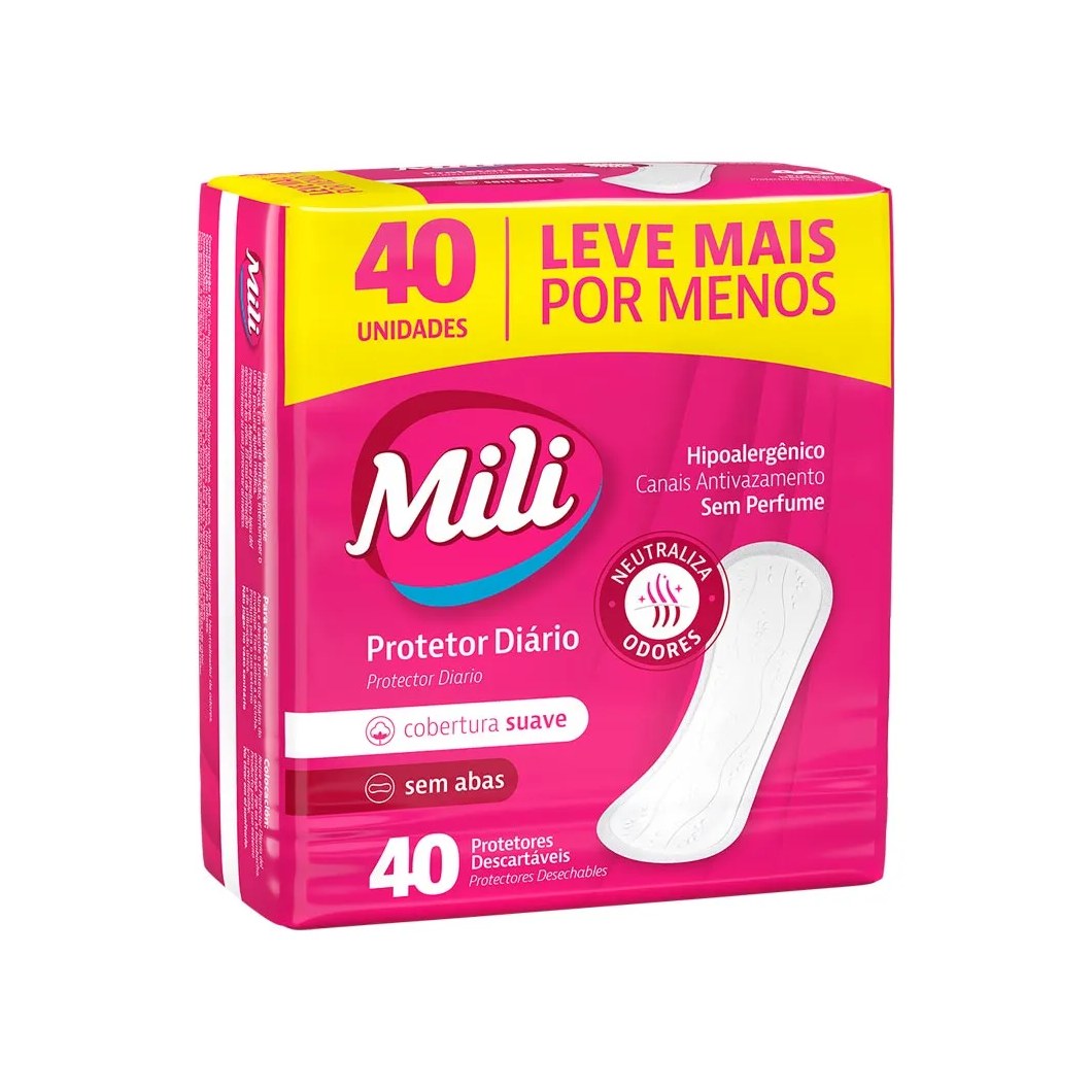 Protetor Diario Mili Com 40 Sem Perfume