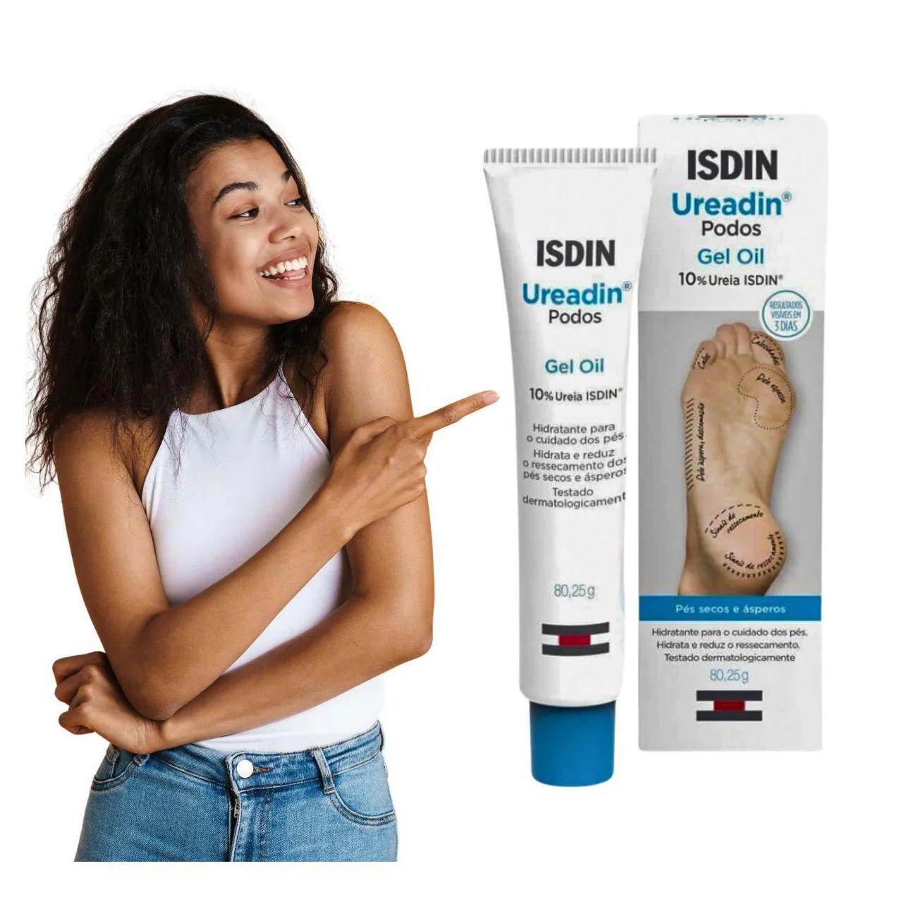 Hidratante Ureia 10% Isdin Ureadin Podos Gel Oil 80,25 G Creme Hidratanete para Os Pés