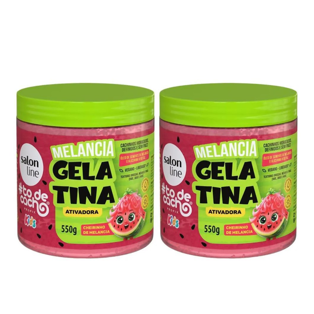 Kit Gelatina Ativadora Salon Line Kids Melancia 550g com 2